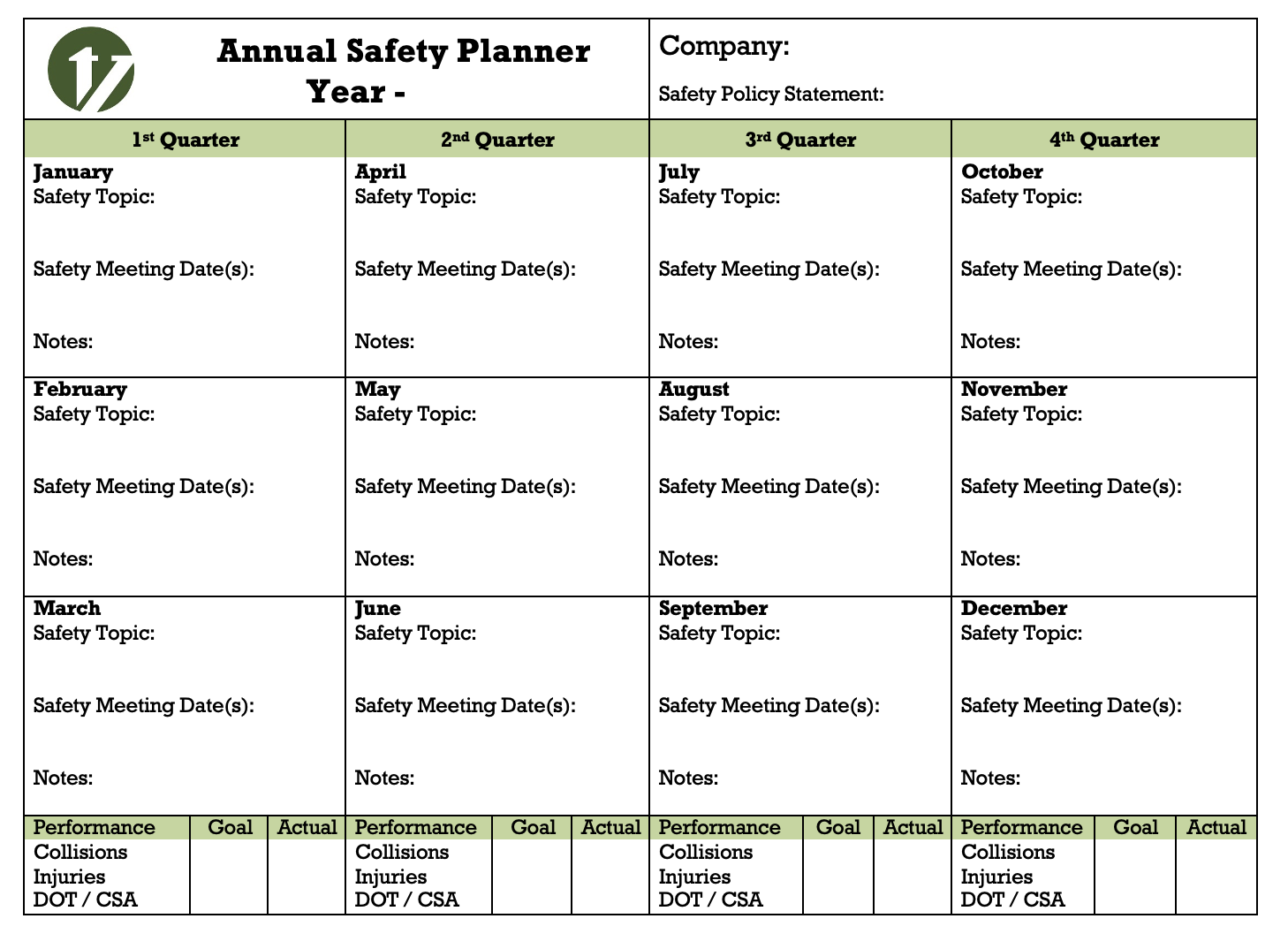 Thorn Valley Annual Safety Planner